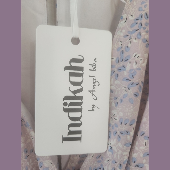 Indikah by Angel Biba NWT Tiered Ruffle Boho Mini Dress Medium - Picture 4 of 10